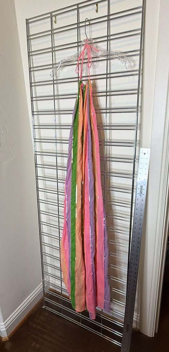 Sundress Multi-Colored Striped Sequin Halter Maxi Dress